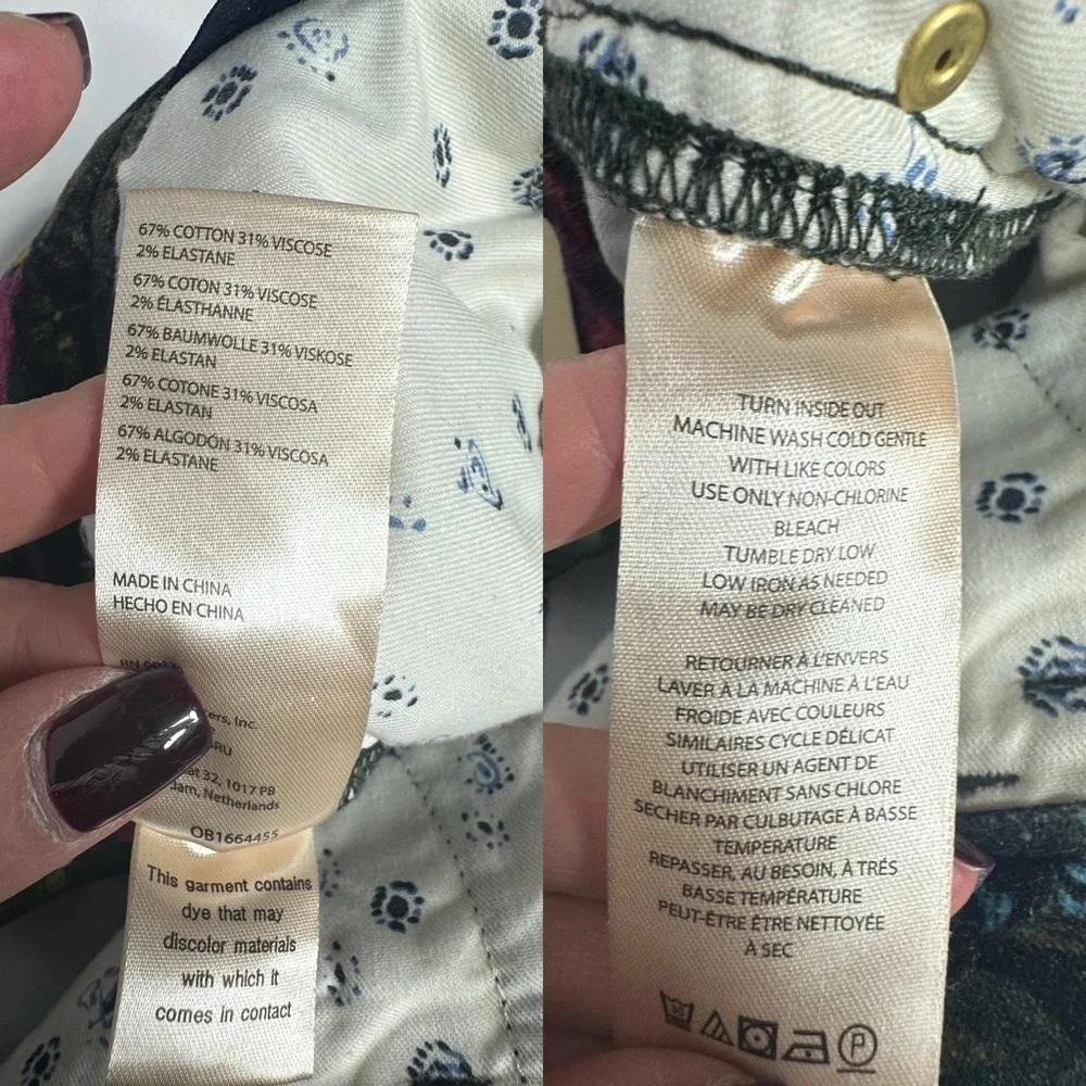 NWT Anthropologie Pilcro Velvet Floral Stretch Jeans 25 - Picture 15 of 16